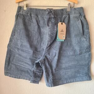 prAna Canyon‎ Camp Shorts Men’s Corduroy Grey Blue XL Organic Cotton Everyday